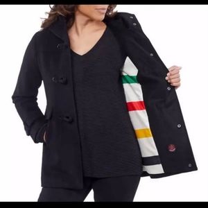 Pendleton hooded toggle closure peacoat